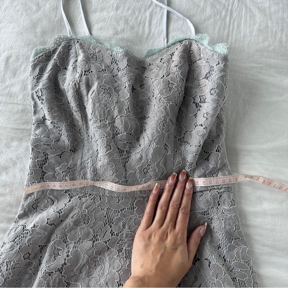 NWT Gray Lace Midi dress with Lace-up at back - Picture 9 of 11